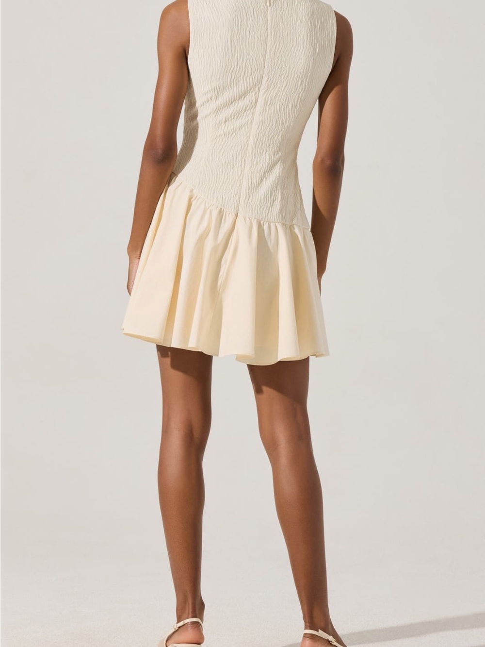 Astr Cream Sleeveless Cowl Neck Mini Dress - Picture 2 of 5